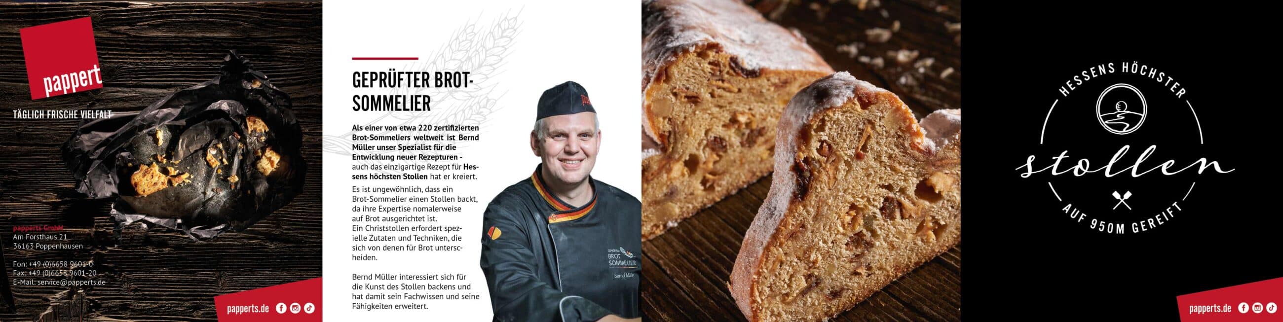 Hessens höchster Stollen der Bäckerei Pappert – Flyer-Innenseite
